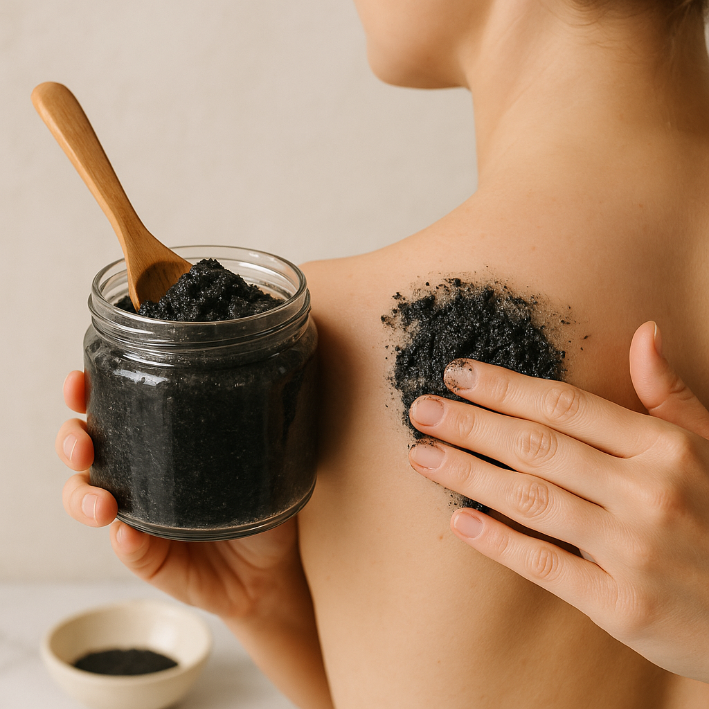 ClearBack Charcoal Scrub – Back & Shoulder Exfoliator with Tea Tree | Natural Acne & Pore Care