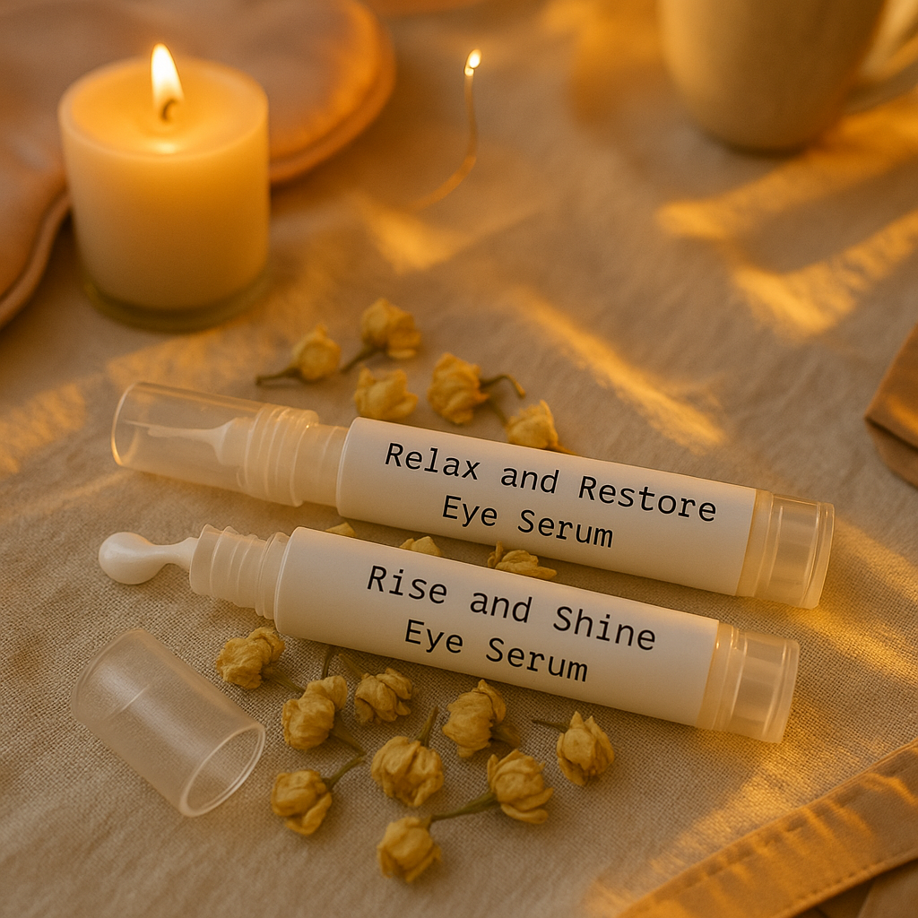 Natural eye cream with chamomile and essential oils – soothing vegan skincare for all skin types