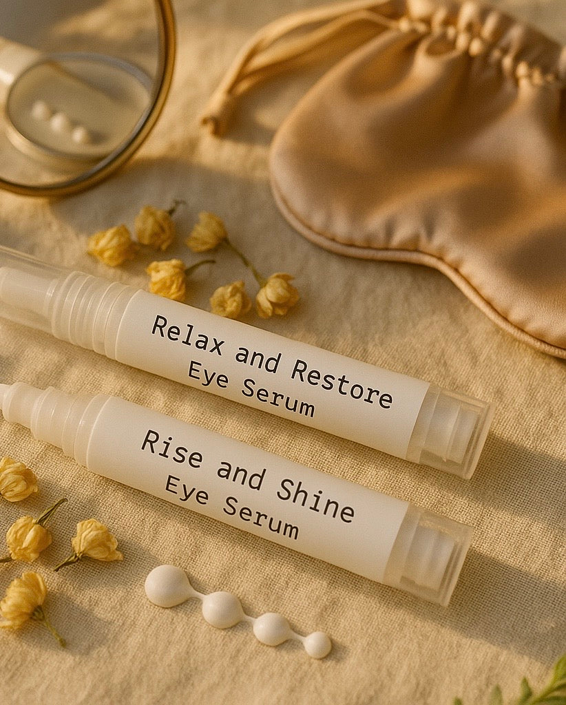 Day and night eye cream with botanical ingredients – handcrafted vegan skincare in pump tubes