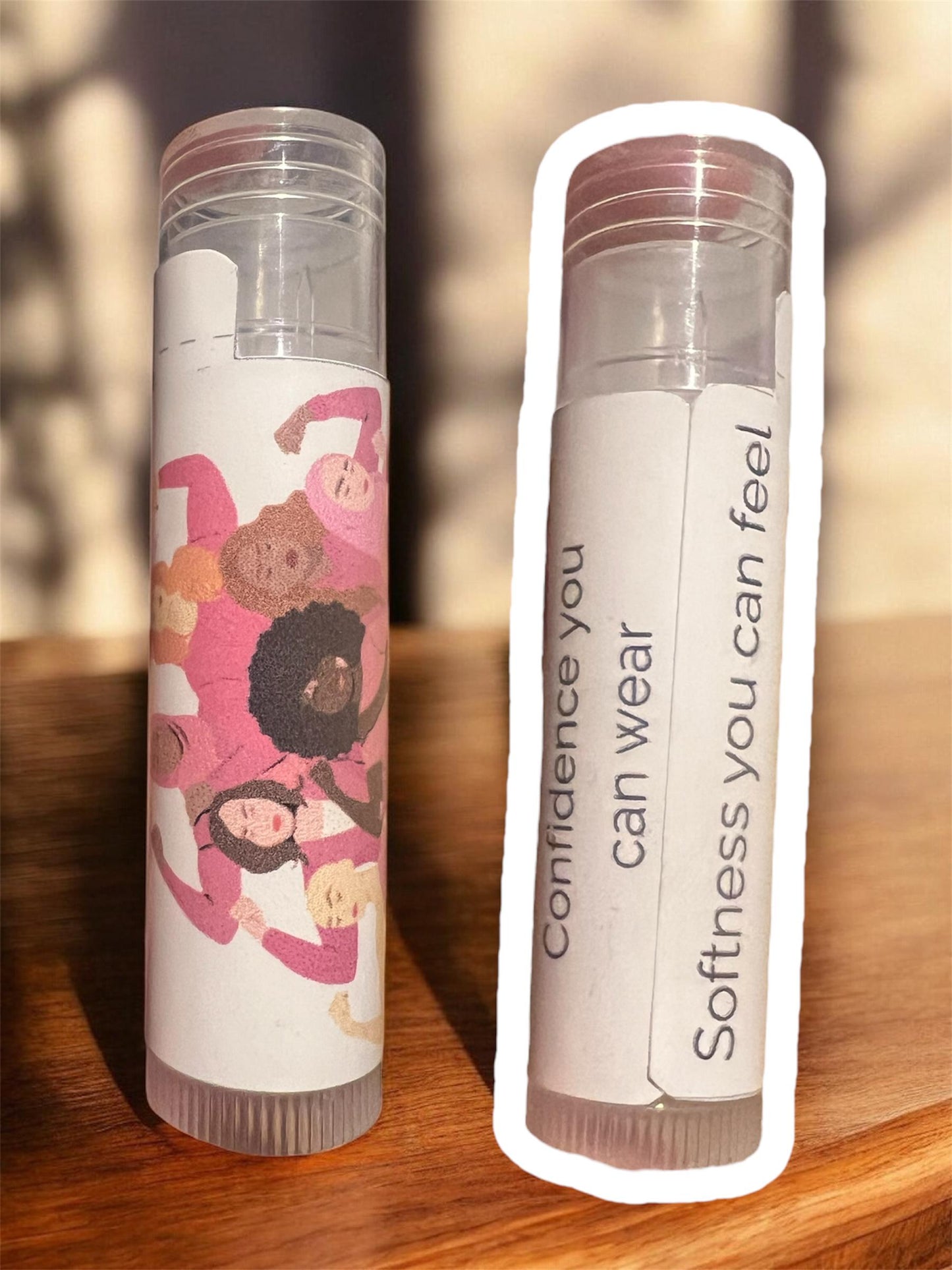 Soul ’n Body lip balms with empowering illustrated packaging design