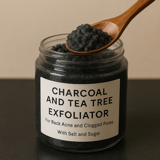 ClearBack Charcoal Scrub – Back & Shoulder Exfoliator with Tea Tree | Natural Acne & Pore Care