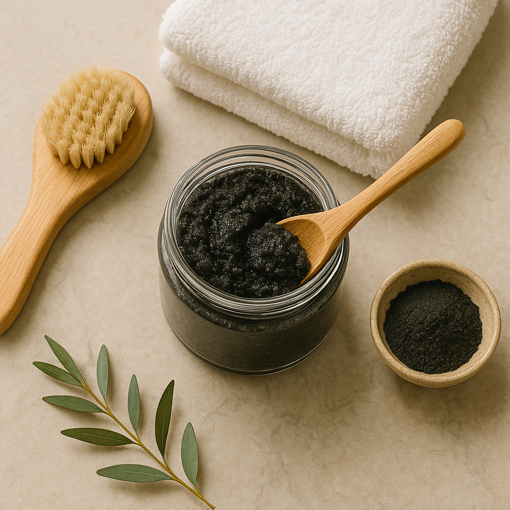ClearBack Charcoal Scrub – Back & Shoulder Exfoliator with Tea Tree | Natural Acne & Pore Care