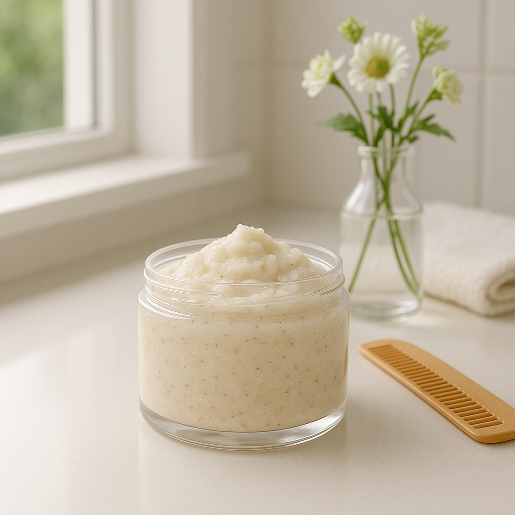 Epsom salt scalp scrub with proteins – exfoliating and refreshing