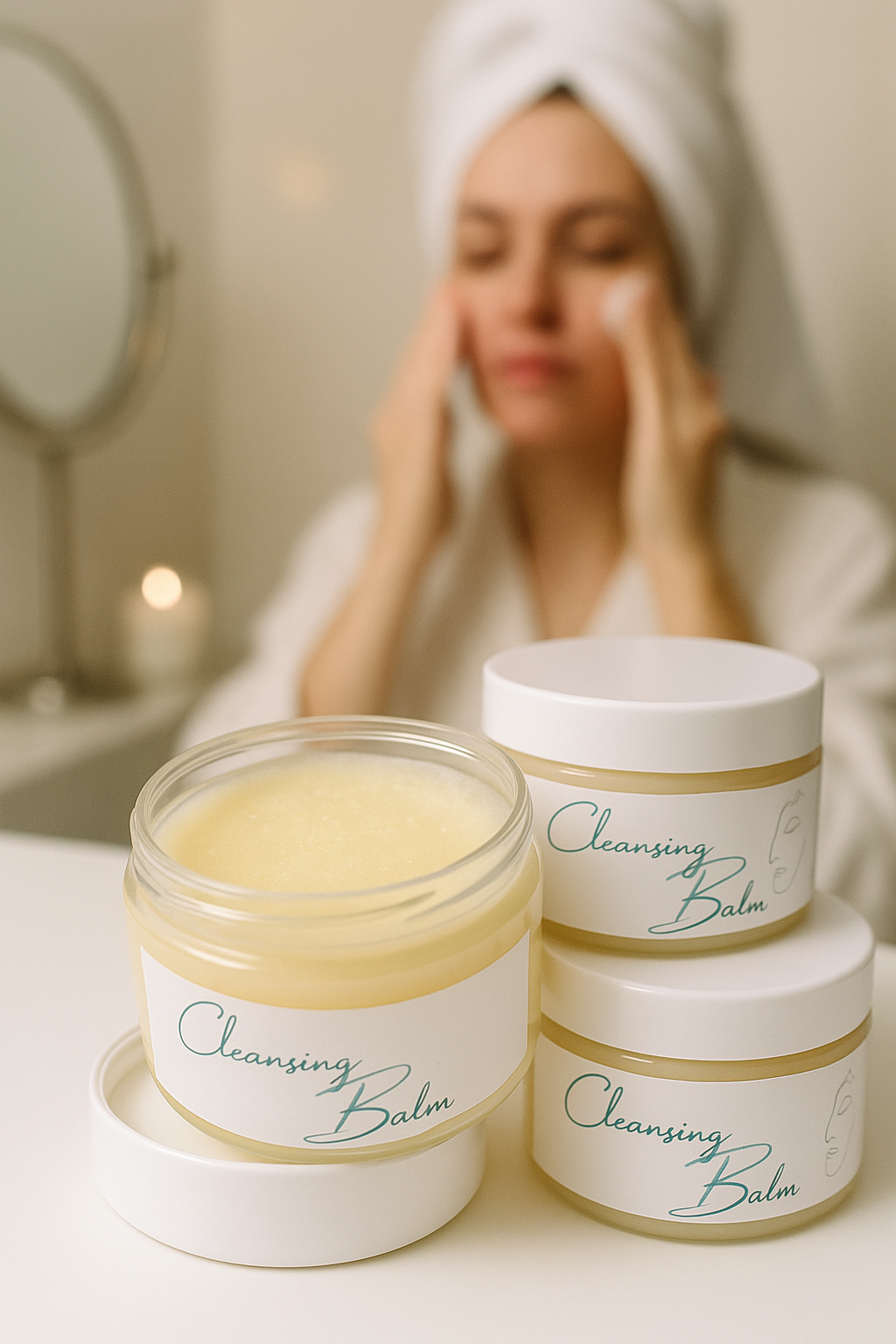 Nourishing Oil-Based Cleansing Balm – Natural Makeup Remover with Castor, Olive & Coconut Oils