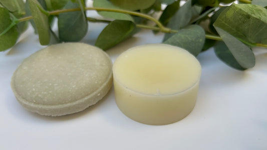 Shampoo and conditioner bar duo for itchy scalp relief – handmade, zero-waste hair care