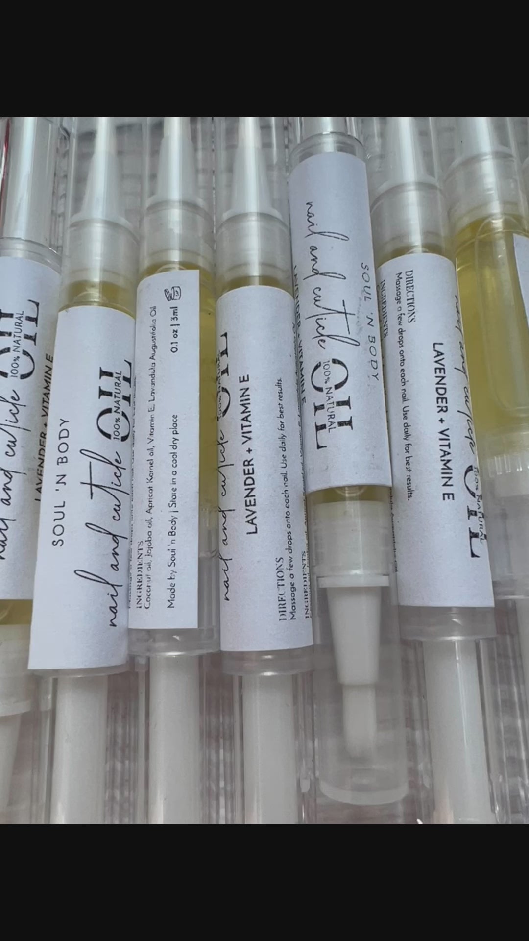 a video of cuticle and nail oil twist pen from soul n body